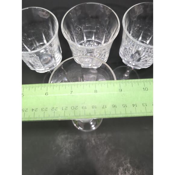 Cristal d'Arques Wine Glasses, 6.75" Longchamp , Vintage Glass Set of 4, Crystal - Picture 9 of 9